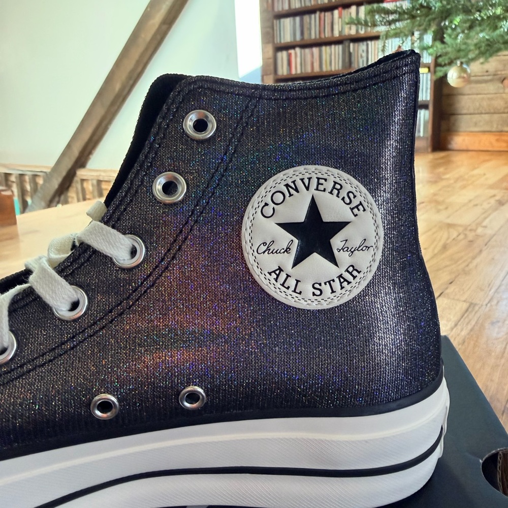 Converse Black High Top Platform Sneakers - Picture 4 of 6